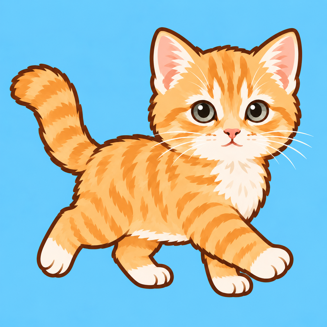 展開:右へ走る猫